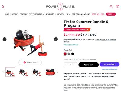 Power Plate Beauty & Wellness landing page