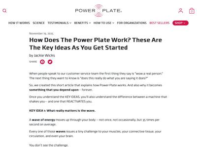 Power Plate Beauty & Wellness landing page