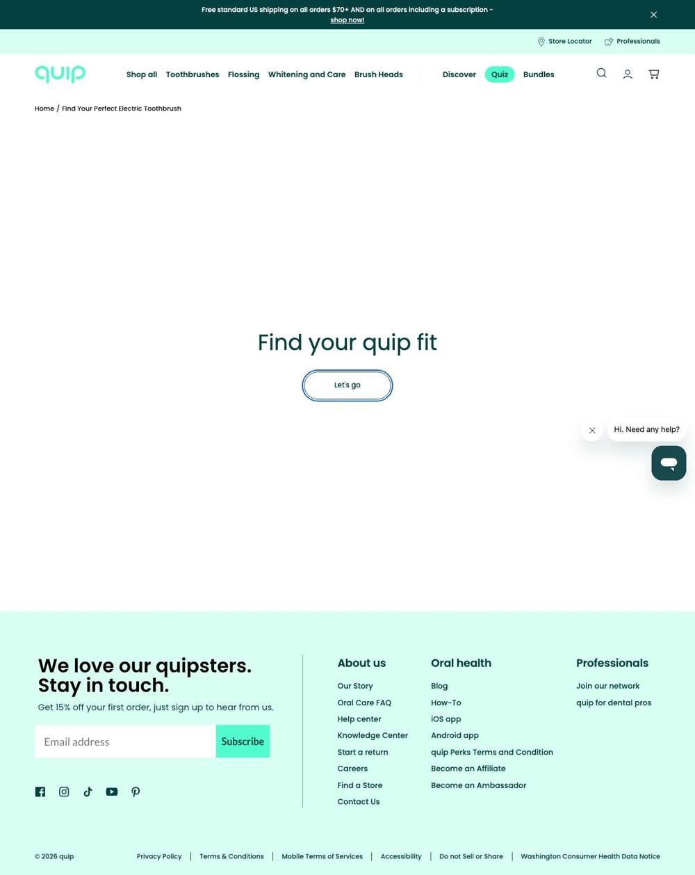 quip landing page: Find your quip fit