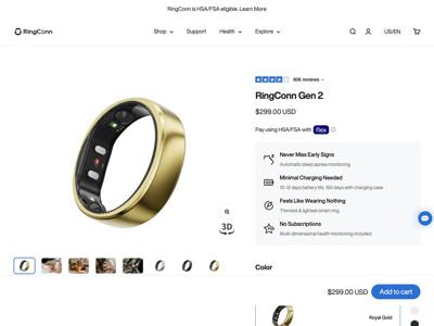 RingConn landing page