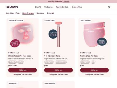 Solawave landing page