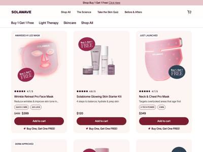 Solawave landing page