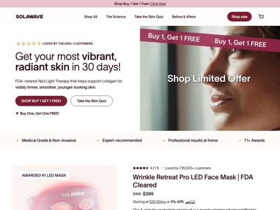 Solawave landing page