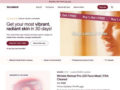 Solawave landing page
