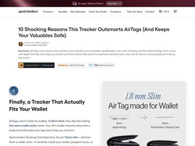 Spotminders landing page