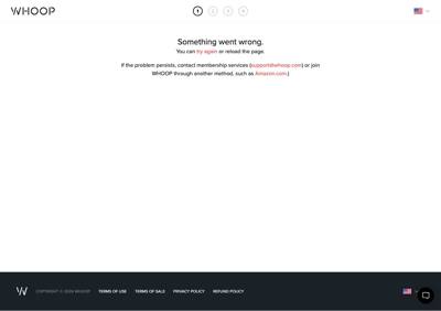 WHOOP landing page