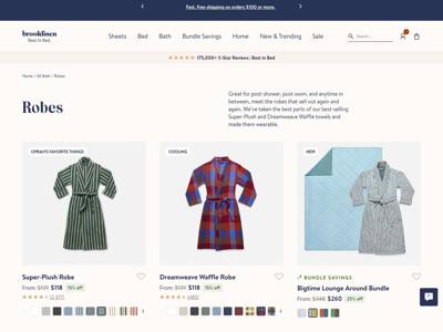 Brooklinen landing page
