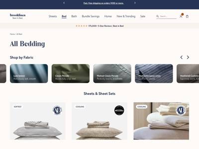 Brooklinen landing page