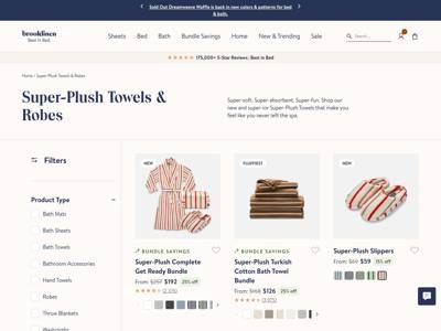 Brooklinen landing page