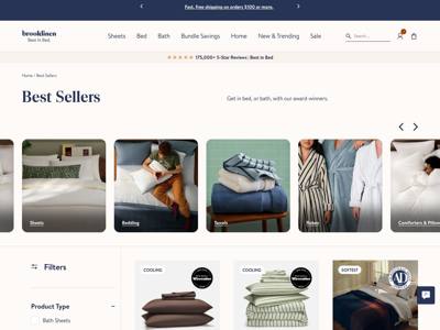 Brooklinen landing page