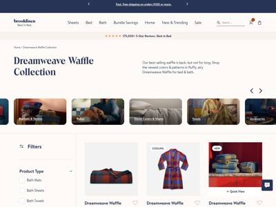 Brooklinen landing page