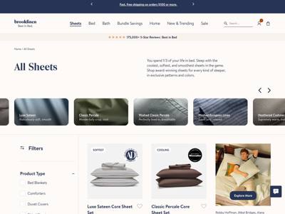 Brooklinen landing page
