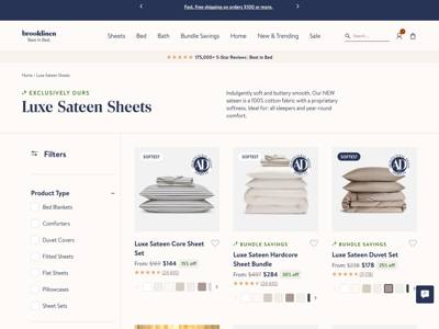 Brooklinen landing page