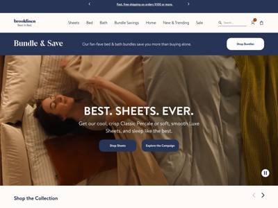 Brooklinen landing page