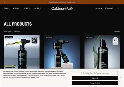 Caldera Lab landing page