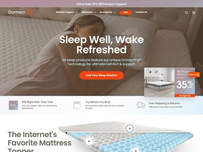 Dormeo USA landing page