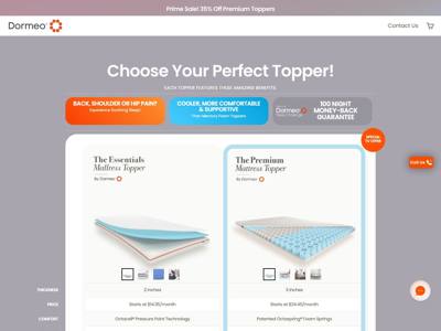 Dormeo USA landing page