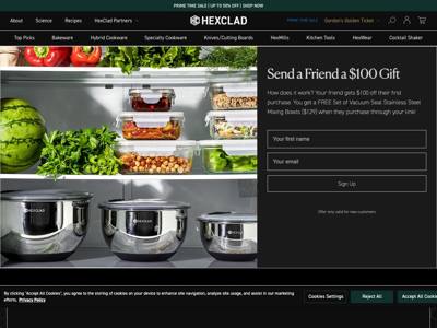 HexClad landing page
