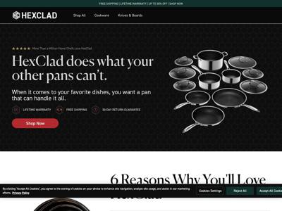 HexClad landing page