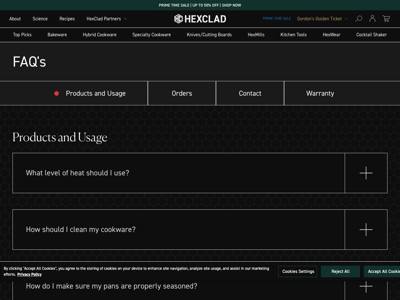 HexClad landing page