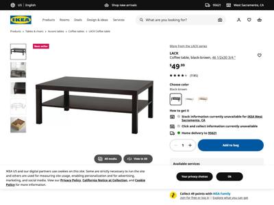 IKEA landing page