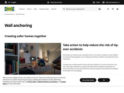 IKEA landing page