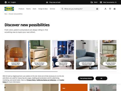 IKEA landing page