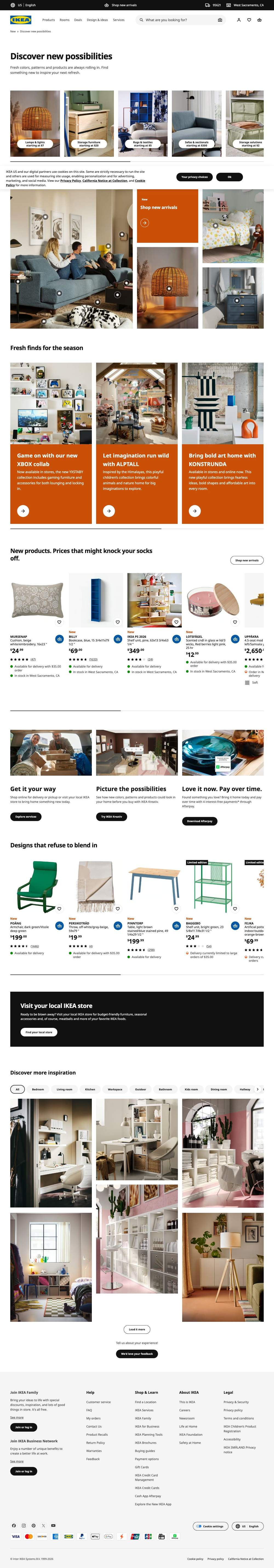 IKEA landing page: Discover new possibilities