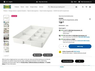 IKEA landing page