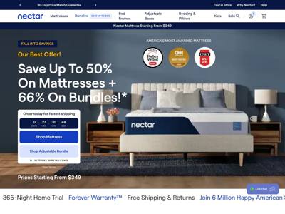 Nectarsleep landing page