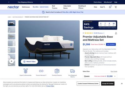 Nectarsleep landing page