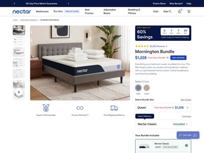 Nectarsleep landing page