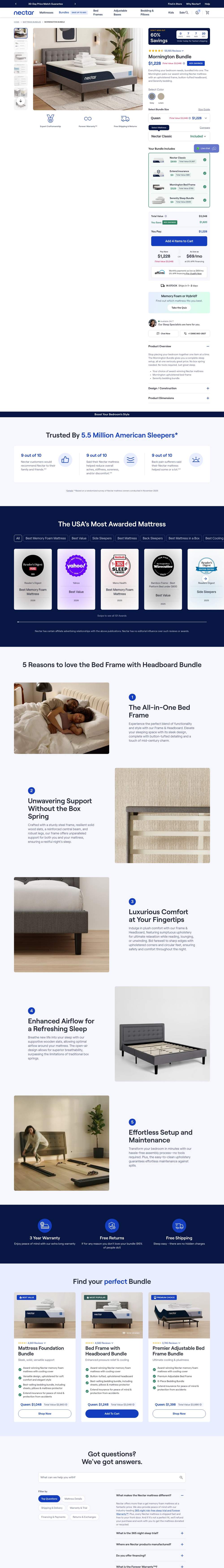 Nectarsleep landing page: Mornington Bundle