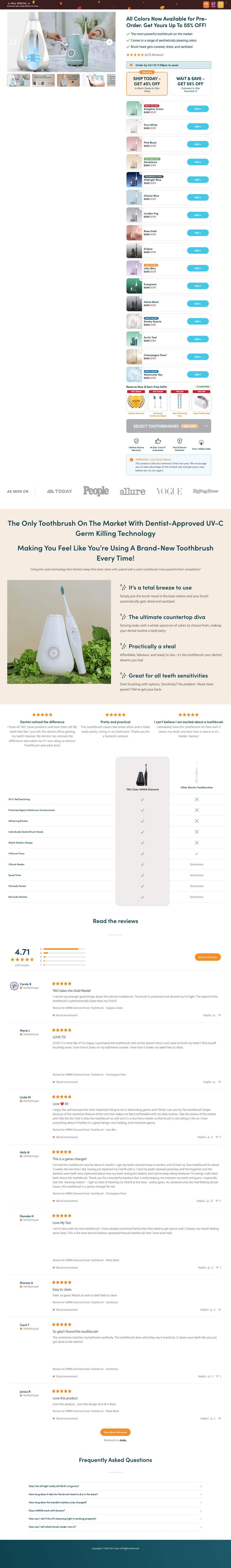 TAO Clean landing page: All Colors Now Available for Pre-Order. Get Yours Up To 55% OFF!