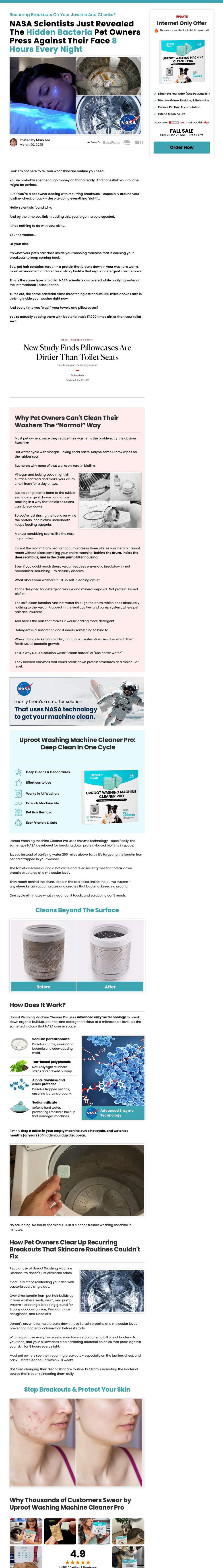 Uproot Clean landing page: Cleans Beyond The Surface