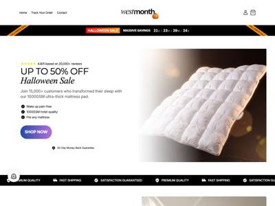 West Month Store landing page