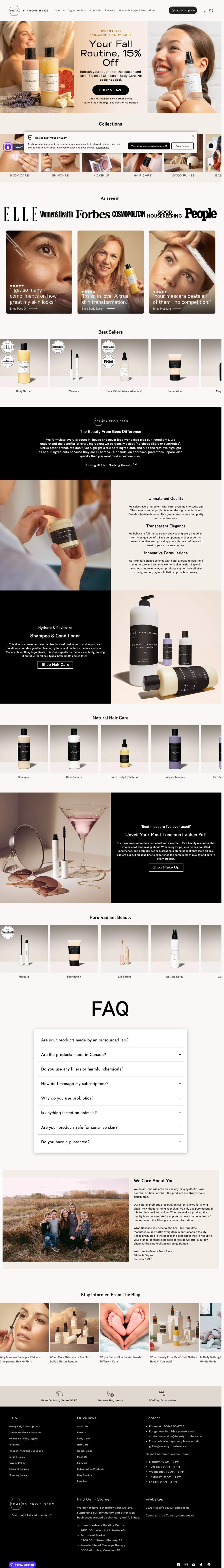 Beauty From Bees landing page: Natural Skin, Body, Bath Products for Adults & Kids - Beauty From Bees