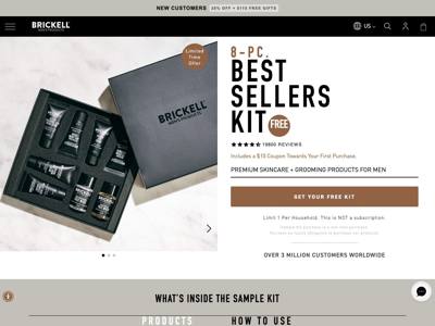 Brickell Men's Products landing page