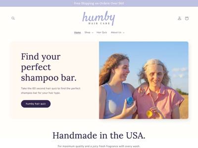Humby Organics landing page