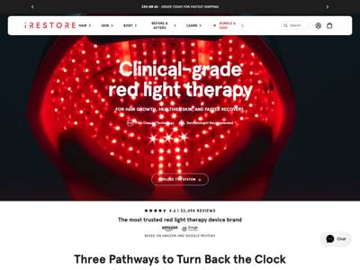 iRESTORE Skincare landing page