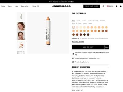Jones Road Beauty landing page