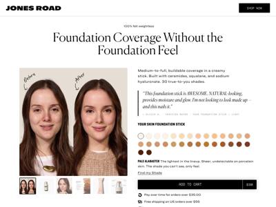 Jones Road Beauty landing page