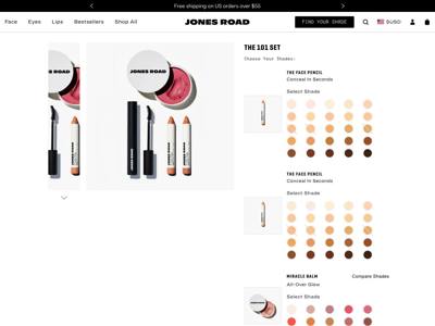 Jones Road Beauty landing page