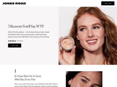 Jones Road Beauty landing page