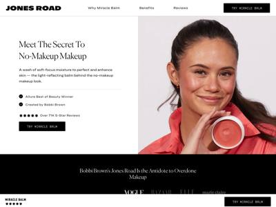 Jones Road Beauty landing page