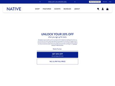 Native landing page