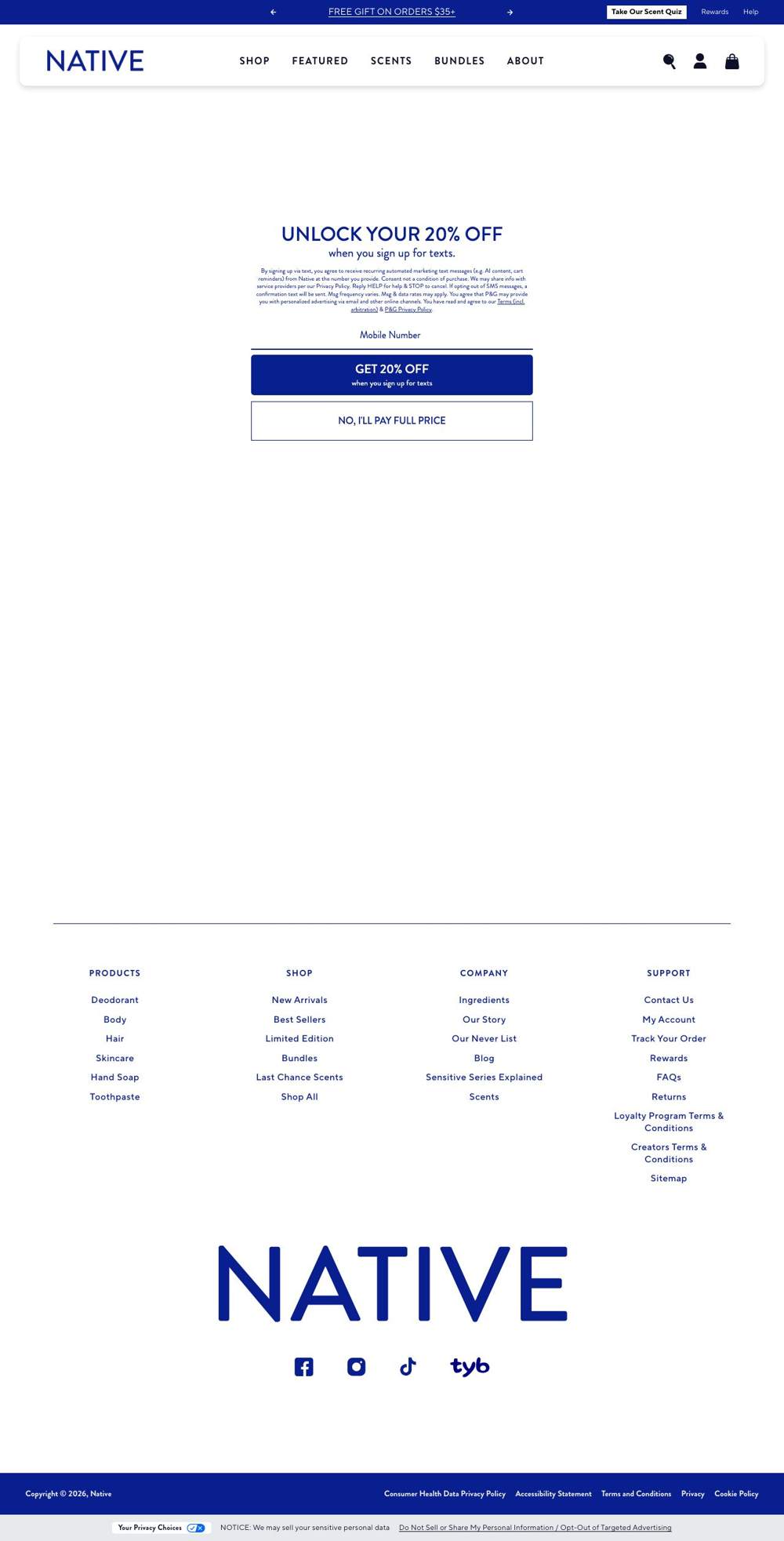 Native landing page: Reset your password