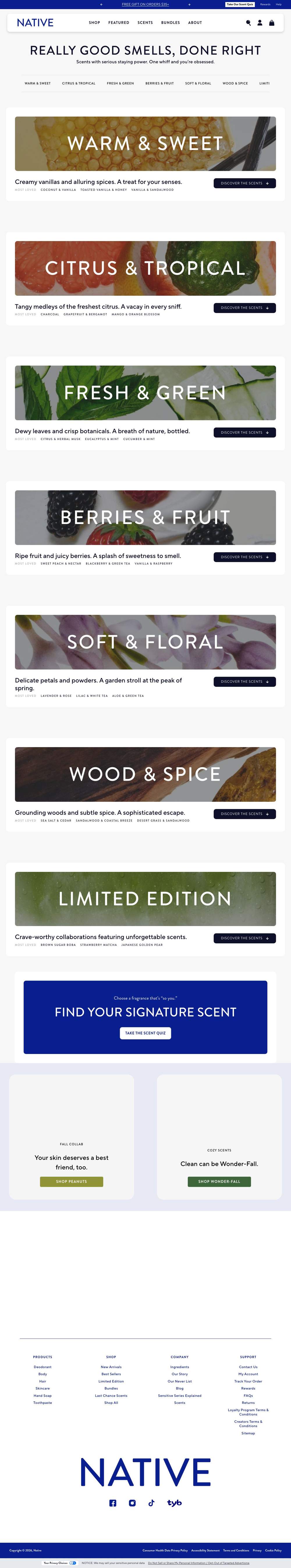 Native landing page: REALLY GOOD SMELLS, DONE RIGHT