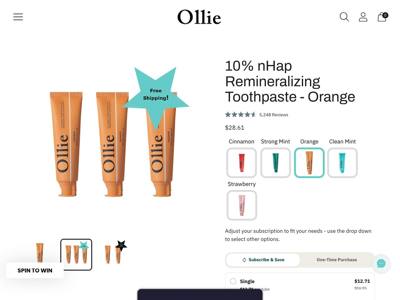 OllieSmile landing page