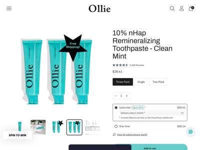 OllieSmile landing page
